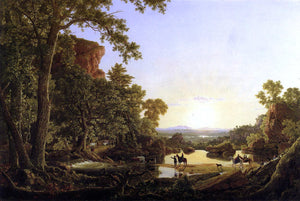  Frederic Edwin Church Hooker and Company Journeying through the Wilderness from Plymouth to Hartford, in 1636 - Art Print