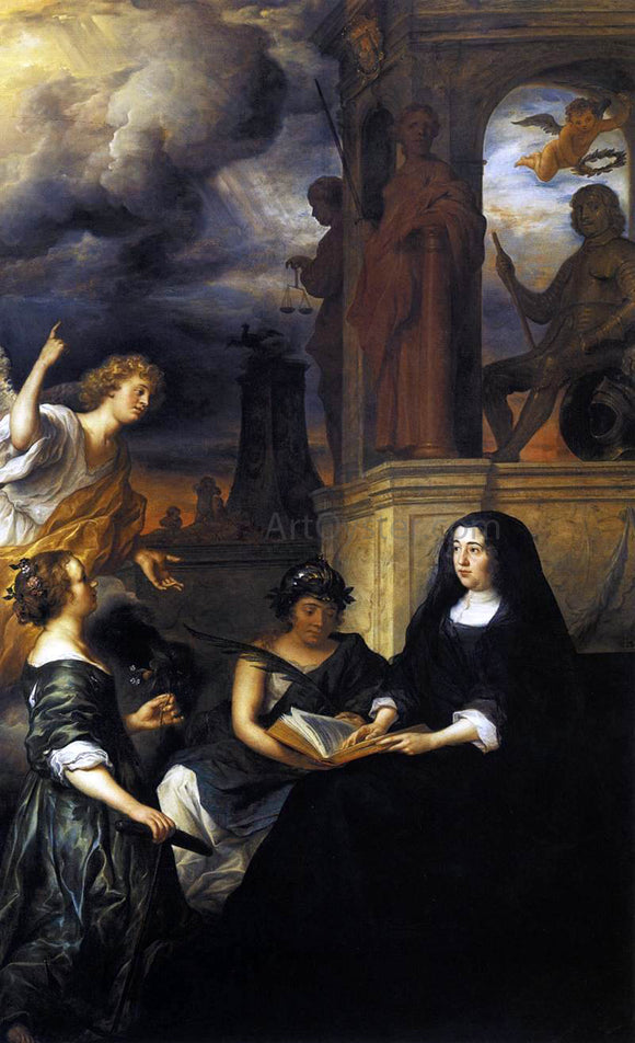  Govert Teunisz Flinck Hope Comes to Amalia van Solms at the Tomb of Frederik Hendrik - Art Print