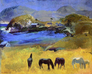  George Wesley Bellows Horses, Carmel - Art Print