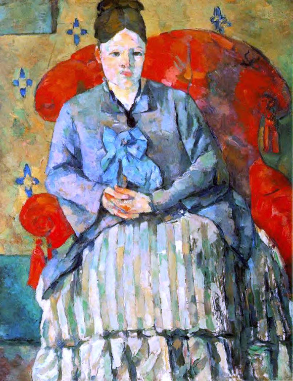  Paul Cezanne Hortense Fiquet in a Striped Skirt - Art Print