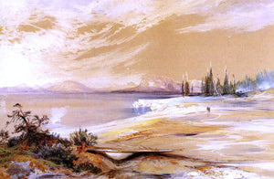  Thomas Moran Hot Springs on the Shore of Yellowstone Lake - Art Print