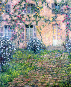  Henri Le Sidaner A House with Roses - Art Print