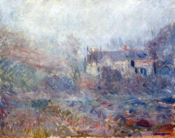  Claude Oscar Monet Houses at Falaise in the Fog - Art Print