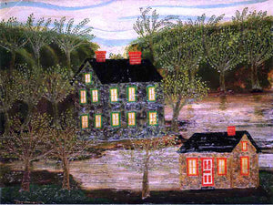  Joseph Pickett Houses by a Stream, Lambertville - Art Print