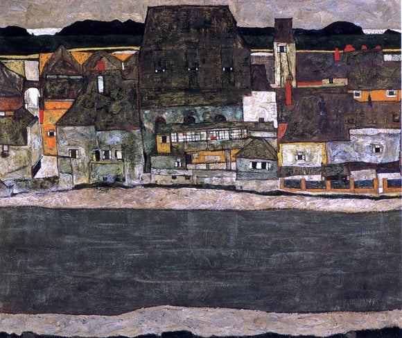  Egon Schiele Houses by the River II (also known as The Old City II) - Art Print
