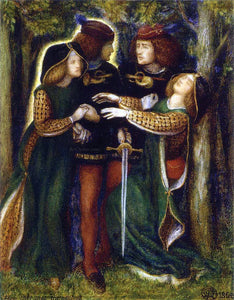  Dante Gabriel Rossetti How They Met Themselves - Art Print