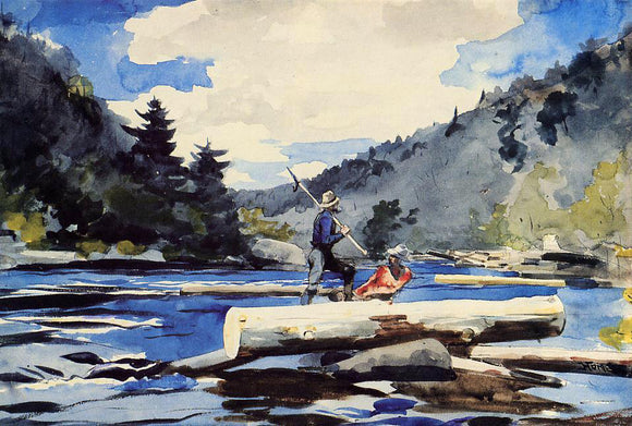  Winslow Homer Hudson River, Logging - Art Print