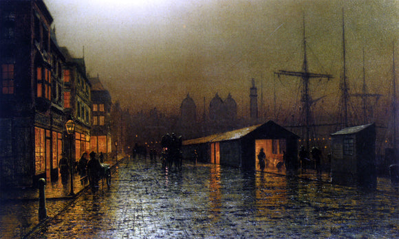  Arthur E Grimshaw Hull Docks by Night - Art Print