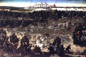  The Elder Lucas Cranach Hunt in Honour of Charles V at the Castle of Torgau - Art Print