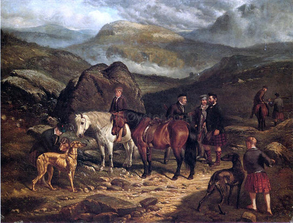 Arthur Fitzwilliam Tait Hunting on the Scottish Highlands - Art Print
