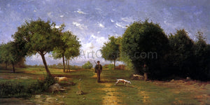  Antoine Chintreuil Huntsman and His Hounds - Art Print