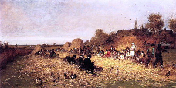  Eastman Johnson Husking Bee, Island of Nantucket - Art Print