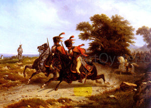  Hippolyte Bellange Hussards Escortant Napoleon - Art Print