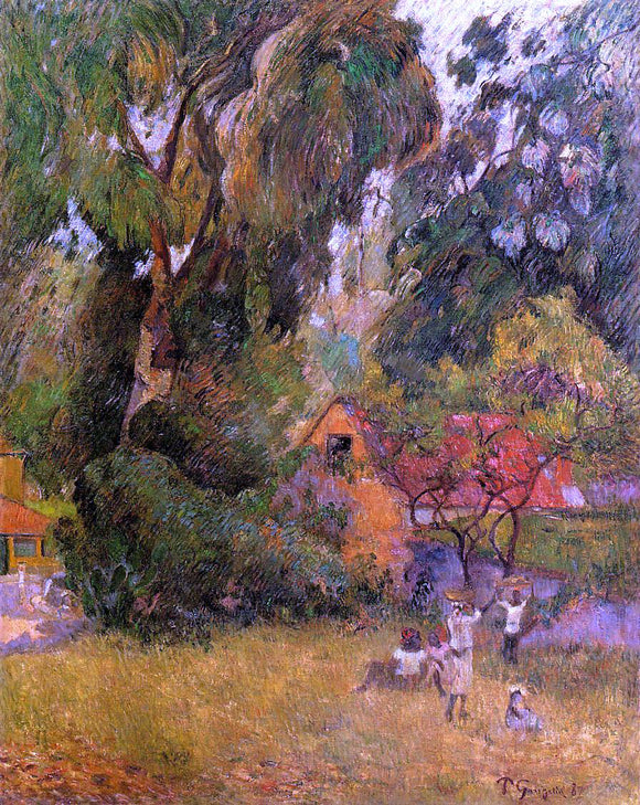  Paul Gauguin Huts under the Trees - Art Print
