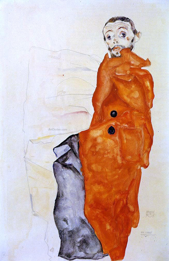  Egon Schiele I Love Antitheses - Art Print