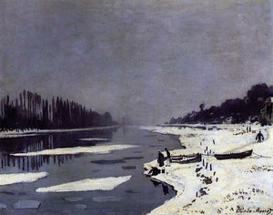  Claude Oscar Monet Ice Floes on the Seine at Bougival - Art Print