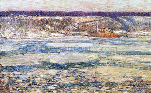  Frederick Childe Hassam Ice on the Hudson - Art Print