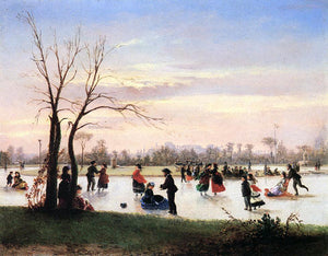  Conrad Wise Chapman Ice Skating at Twilight - Art Print