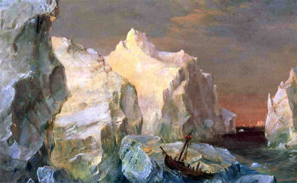  Frederic Edwin Church Icebergs and Wreck in Sunset (also known as Study for the Icebergs) - Art Print