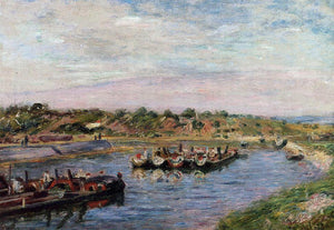  Alfred Sisley Idle Barges on the Loing Canal at Saint-Mammes - Art Print