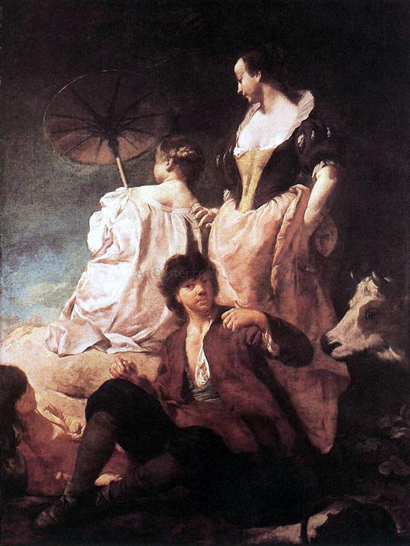  Giovanni Battista Piazzetta Idyll at the Coast - Art Print