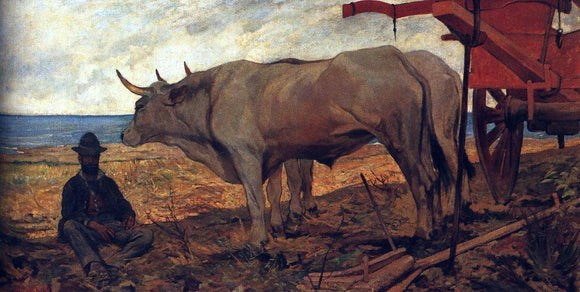 Giovanni Fattori Il carro rosso (also known as Il riposo) - Art Print