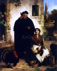  Angelo Inganni Il Parroco e la Perpetua - Art Print