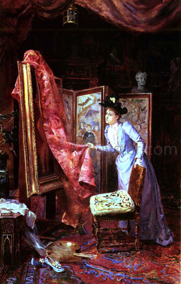  Achille Vianelli Il Studio Da Pittura - Art Print