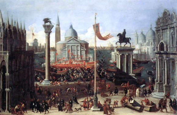  The Younger Joseph Heintz Imaginary Scene with Venetian Buildings - Art Print
