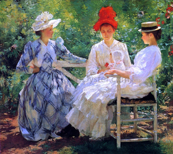  Edmund Tarbell In a Garden (also known as The Three Sisters - A Study of June Sunlight) - Art Print