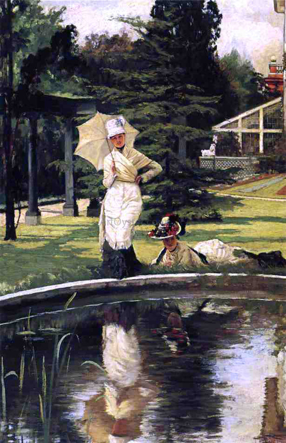  James Tissot In an English Garden - Art Print