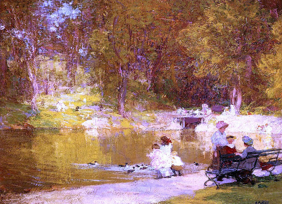  Edward Potthast In Central Park - Art Print