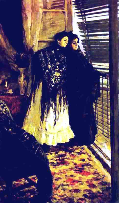  Constantin Alexeevich Korovin In Front of the Balcony: Leonora and Ampara - Art Print