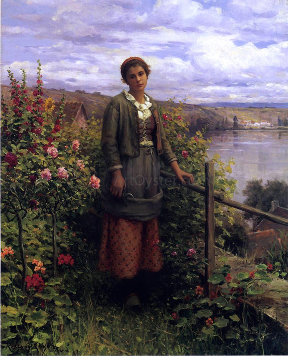  Daniel Ridgway Knight In Her Garden - Art Print