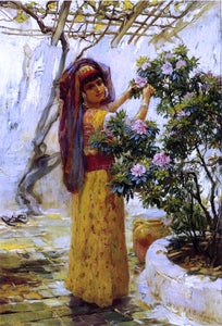  Frederick Arthur Bridgeman In the Courtyard - Art Print