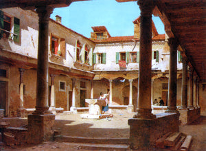  Adolf Seel In The Courtyard - Art Print