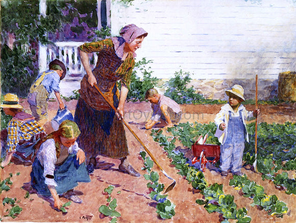  Edward Potthast In the Garden - Art Print