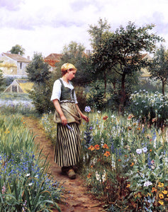  Daniel Ridgway Knight In the Garden - Art Print