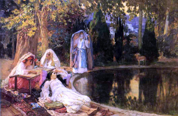  Frederick Arthur Bridgeman In the Garden at Mustapha - Art Print