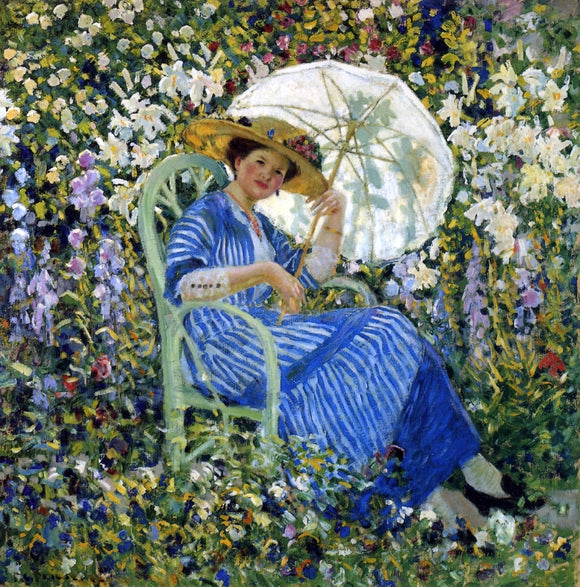  Frederick Carl Frieseke In the Garden, Giverny - Art Print