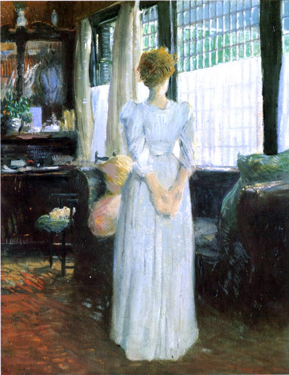  Julian Alden Weir In the Livingroom - Art Print