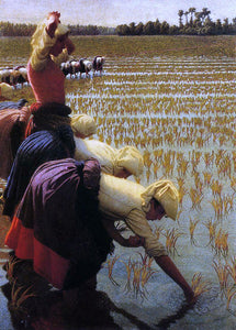  Angelo Morbelli In the Rice Fields - Art Print