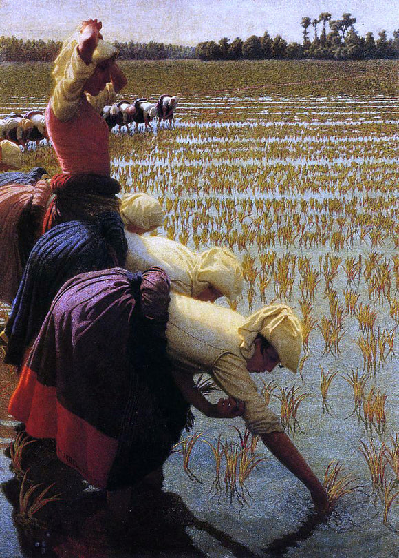  Angelo Morbelli In the Rice Fields - Art Print