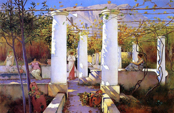  Charles Caryl Coleman In the Shade of the Vines, Capri - Art Print
