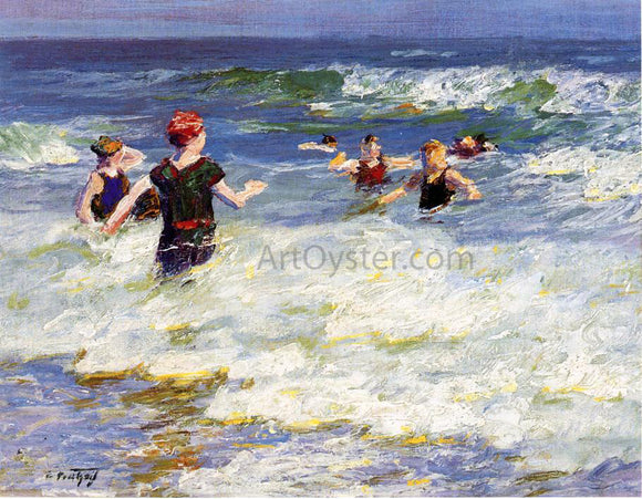  Edward Potthast In the Surf - Art Print