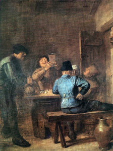  Adriaen Brouwer In the Tavern - Art Print