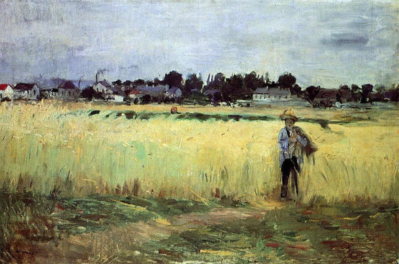  Berthe Morisot In the Wheat Fields at Gennevilliers - Art Print