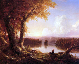  Thomas Cole Indian at Sunset - Art Print