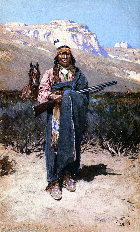  Henry F Farney Indian Brave - Art Print