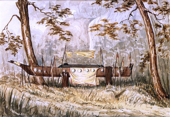  Henry James Warre Indian Chief's tomb on the Cowlitz River - Art Print